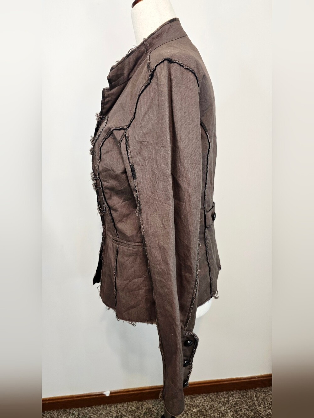 BKE Victorian Military Jacket Goth Steampunk Raw Edge Emo Grunge Punk Parade - Picture 11 of 12